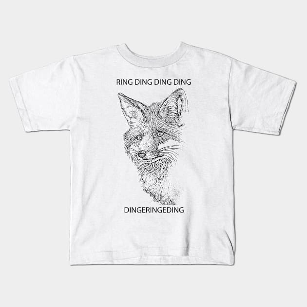 Fox Ring Ding Ding Ding Dingeringeding Kids T-Shirt by Matt's Wild Designs